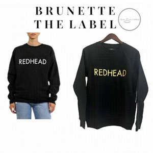 BRUNETTE The Label Redhead Core Crew Sweatshirt in Gold Font Size Small/Medium
